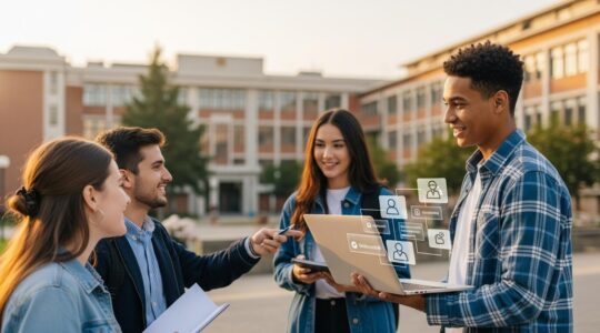 Étudiant dynamique construisant son réseau professionnel dès la première année universitaire