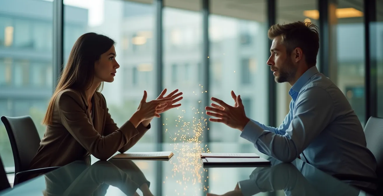 Candidat en entretien créant une connexion narrative avec le recruteur