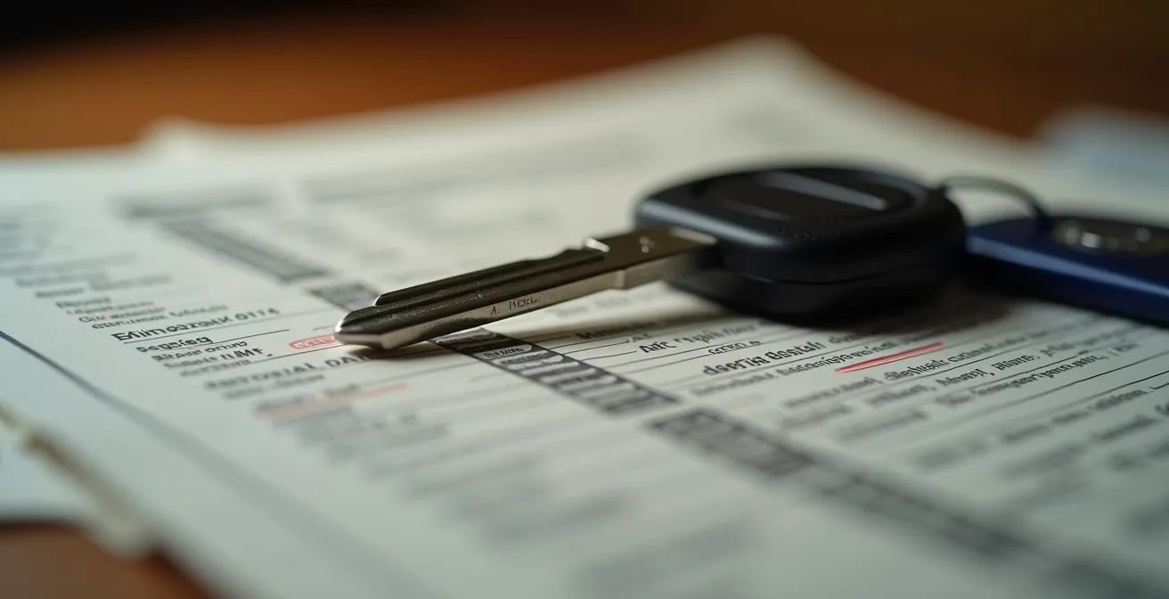 Vue macro de documents de mission et tickets de transport sur un bureau